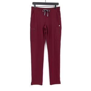 FIGS Yola Skinny Scrub Pants Burgundy S Tall